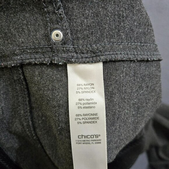 Chico's Women .5 US S/6 Dark Gray Straight Leg Stretch Pants - Picture 7 of 12